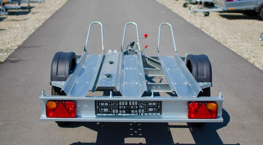 Remorca Platforma Moto Heca 220x150,3 posturi,Fabricat in RO,carte RAR