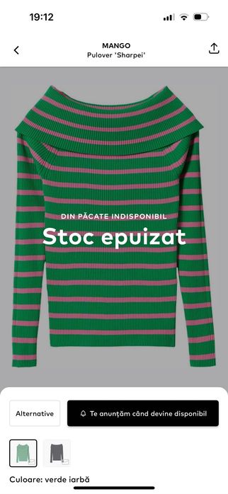 pulover mango verde/roz