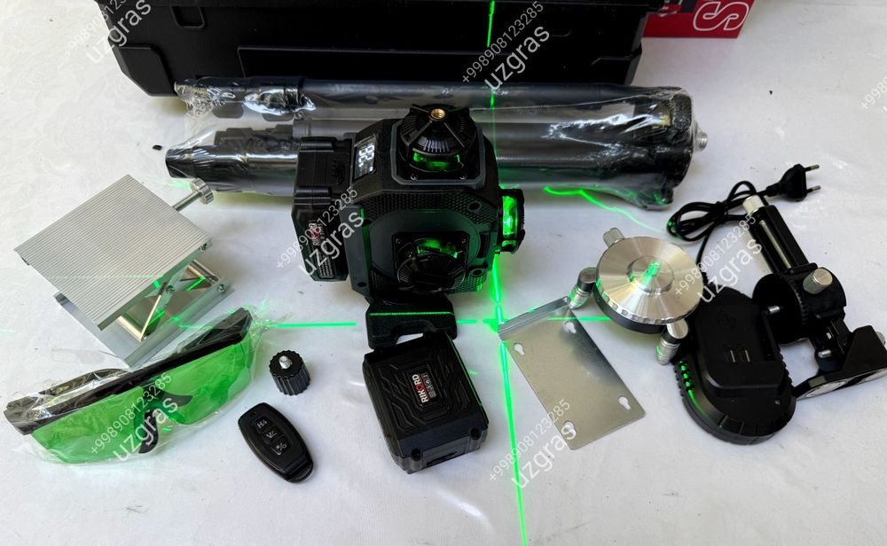 Бепул доставка 16 линия лазерный уровень нивелир 4D 360⁰ Rikord новый