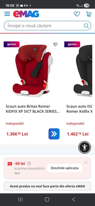 Scaun auto Britax Romer Kidfix XP SICT Flame Red, ISOFIX, 15-36 kg, Rosu