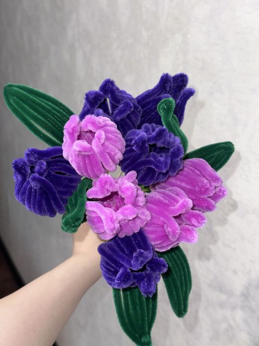 Букеты лилий из синельной проволоки