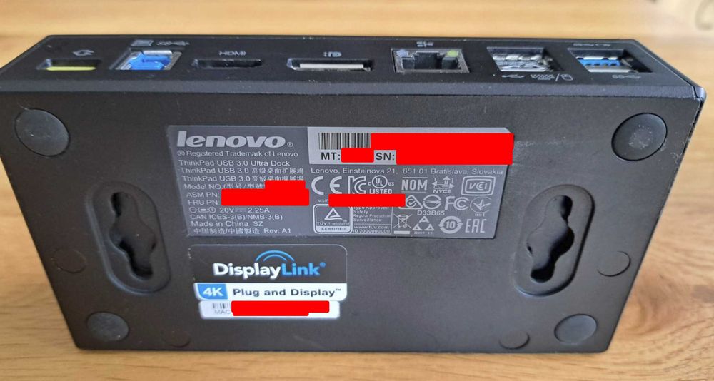 Lenovo ThinkPad USB 3.0 Ultra Dock (40A8) – перфектно състояние