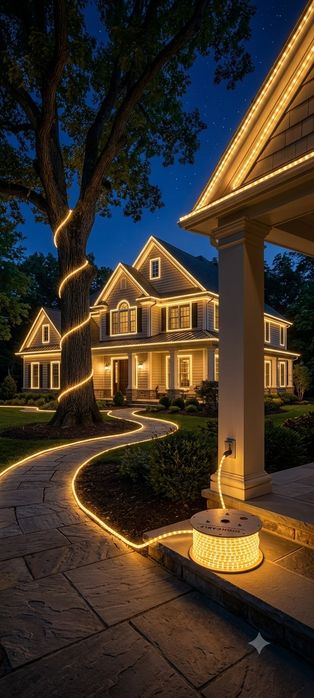 Светодиодная гирлянда дюралайт 100м LED лента шнур, теплое свечение