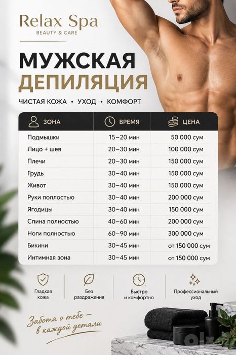 Депиляция мужской
