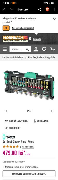 Wera 39 Piece Tool-Check Plus Ratchet Metric Tool Socket Bit Set 1/4" Drive