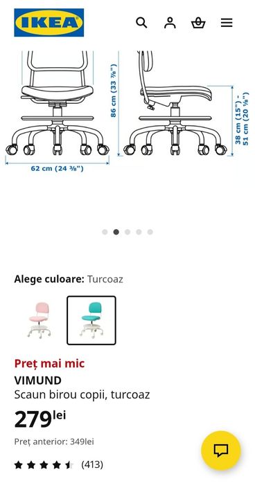 Scaun ikea vimund copii