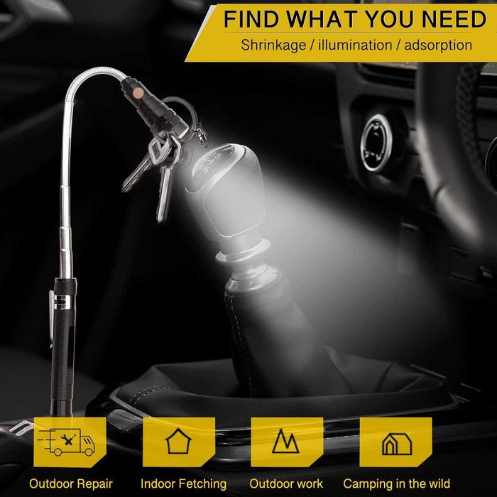 Магнитен телескопичен инструмент с LED – за трудно достъпни места