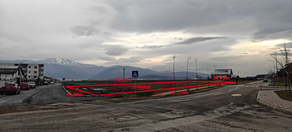 Teren intravilan 3146mp, proprietar, Ghimbav intabulat