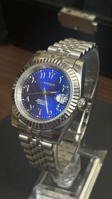 Ceas Seiko Datejust Arabic Albastru si Roz