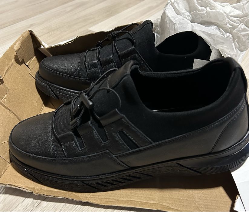 Pantofi sport negri, casual, talpă groasă – mărimea 44