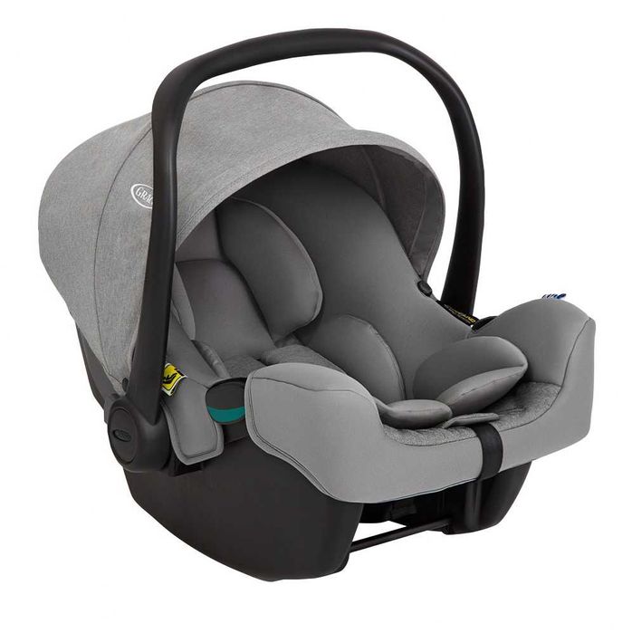 Scoică auto gri (din gama Graco Near2Me DLX) + bază isofix rotativă Graco SnugTurn 360°, ca noi