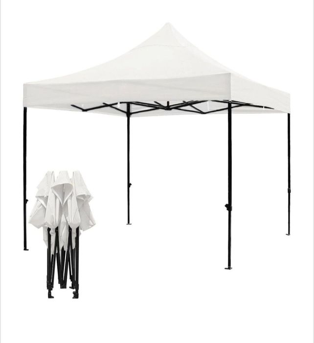 Cort pavilion gradina Gros 3x3 metri ALB pliabil impermeabil/laterale