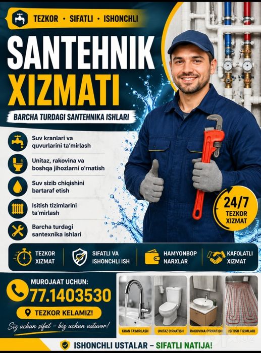 SANTEXNIK XIZMATI barcha turdagi