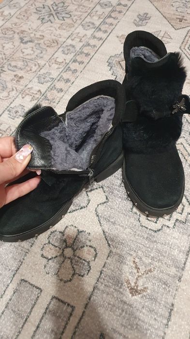 Зимние ботинки натуральная замша