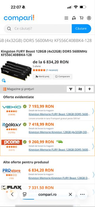 [XMP] KIT 128GB RAM DDR5 (4x32) 5600MHz CL40 Kingston FURY Beast