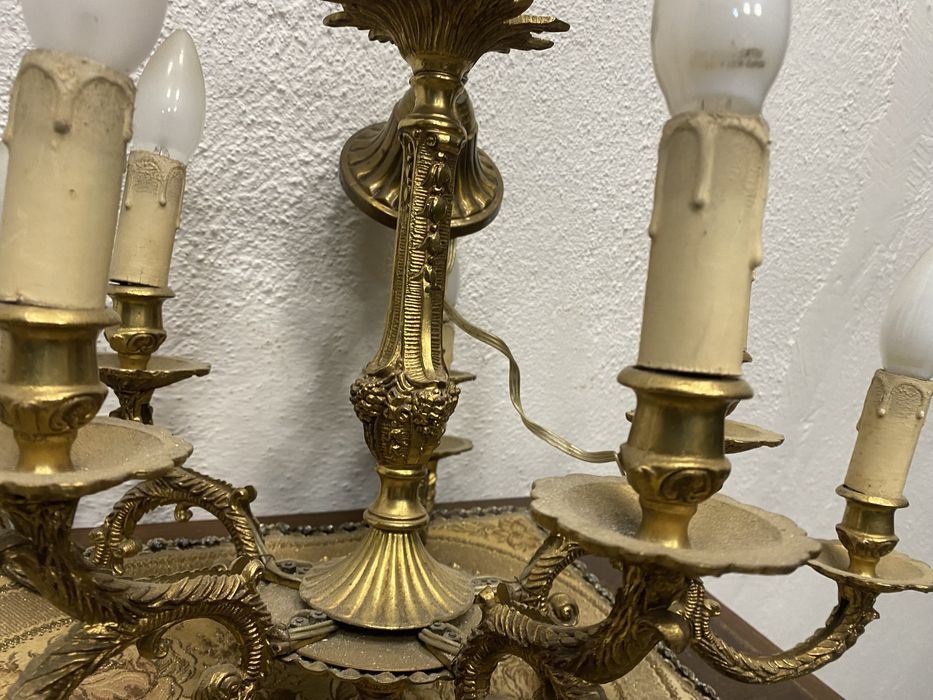 Голям френски бароков полилей от масивен излят месинг барок