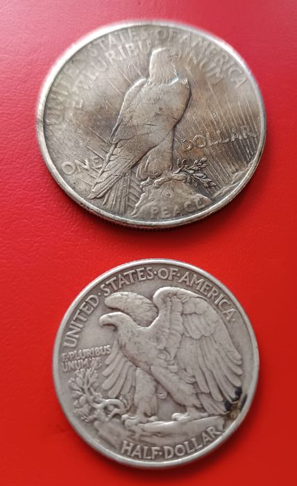 Half Dollar-USA-1945г-1 Dollar 1926 г..Сребро!Изгодно!