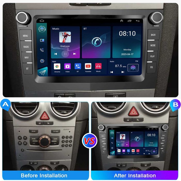 7” 2-DIN мултимедия за OPEL. Android 14, RDS, 64GB ROM, RAM 4GB DDR3