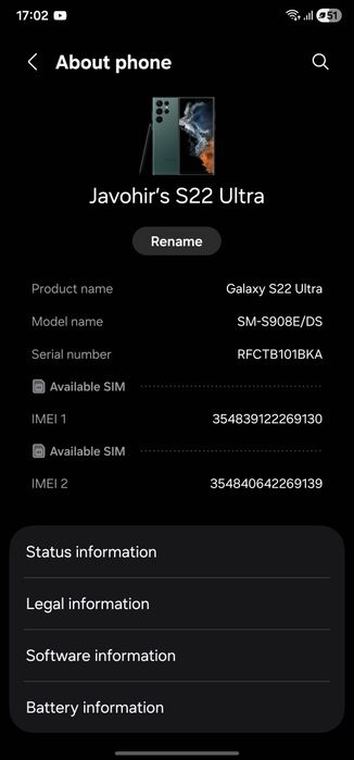 Samsung Galaxy S 22 ultra