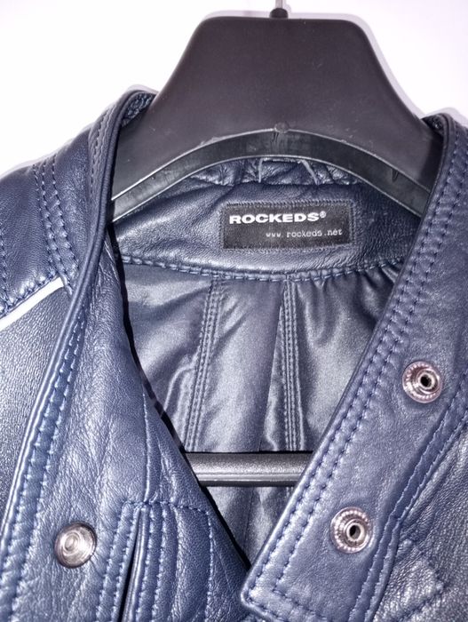 Кожено яке Rockeds тъмно синьо