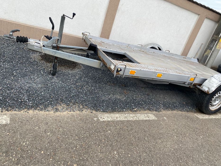 Platformă auto / remorcă transport auto 1 axă, foarte solidă
