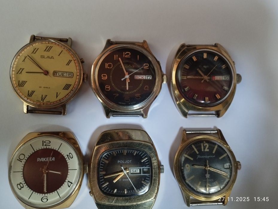 Poljot soati 17 ta marvarid. Oltin bilan qoplangan AU10. Mexanizm 2628