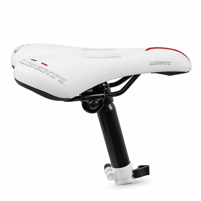 Седалка за велосипед Selle Monte Grappa Liberty, бяла, Made in Italy