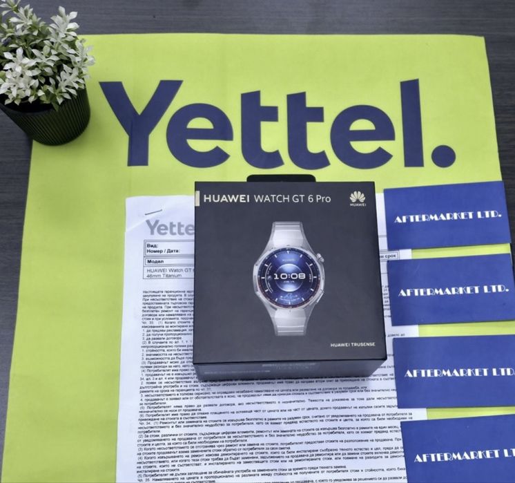 КАТО НОВ 46mm Huawei watch GT 6 PRO Yettel Гаранция 2028 TITAN