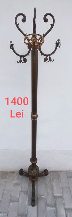 Cuier de perete / Podea / Pom Vintage din lemn masiv sculptat