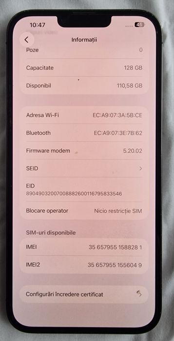 Iphone 13 Pro Max de 128 Perfect Fara Defecte !