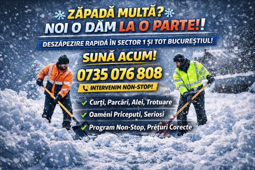 Servicii zapada. Deszapezire imediata.