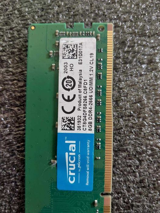8GB DDR4 2666Mhz CL19 - Crucial