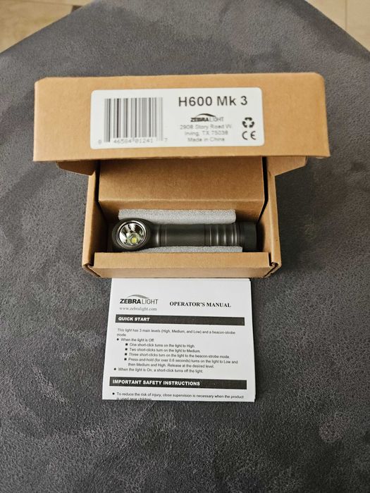 Фенер/челник zebralight, armytek, fenix, nitecore, olight и др.