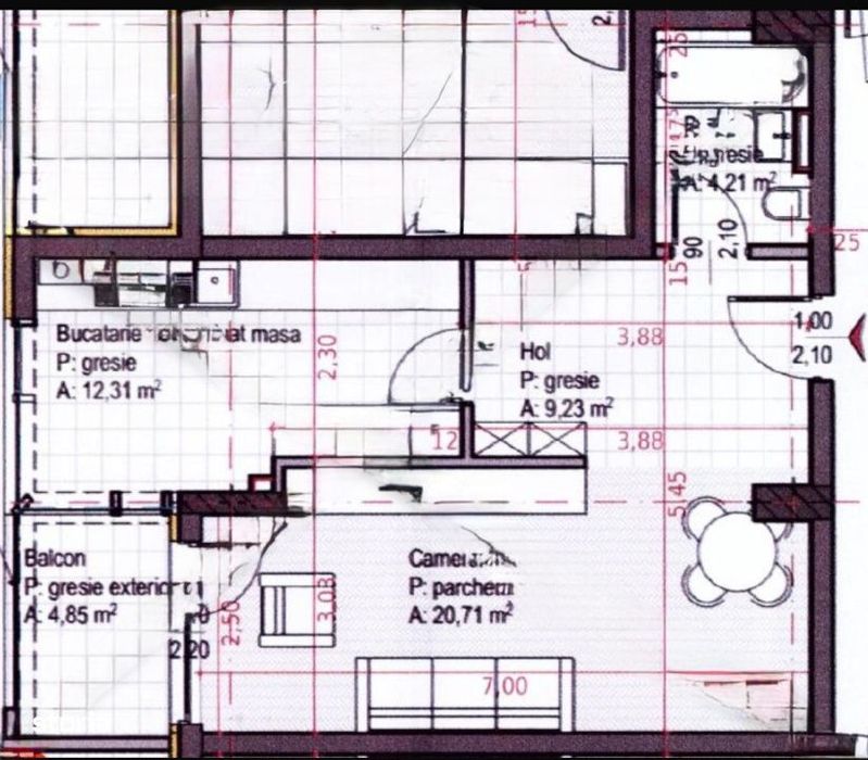 Apartament cu 1 camera + bucatarie inchisa, Soporului – aproape de I