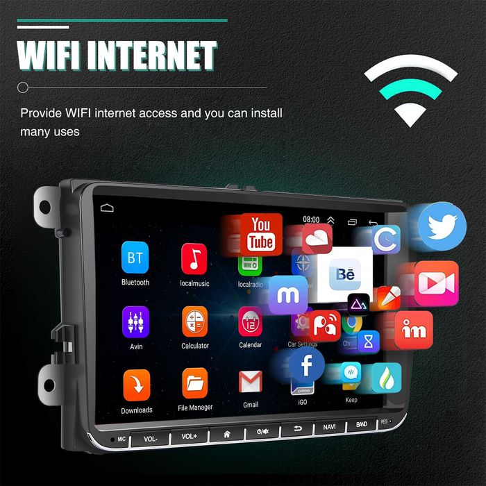 Navigatie Android 4GB+64GB VW GOLF 5 6 PASSAT B6 B7 CC SEAT LEON SKODA