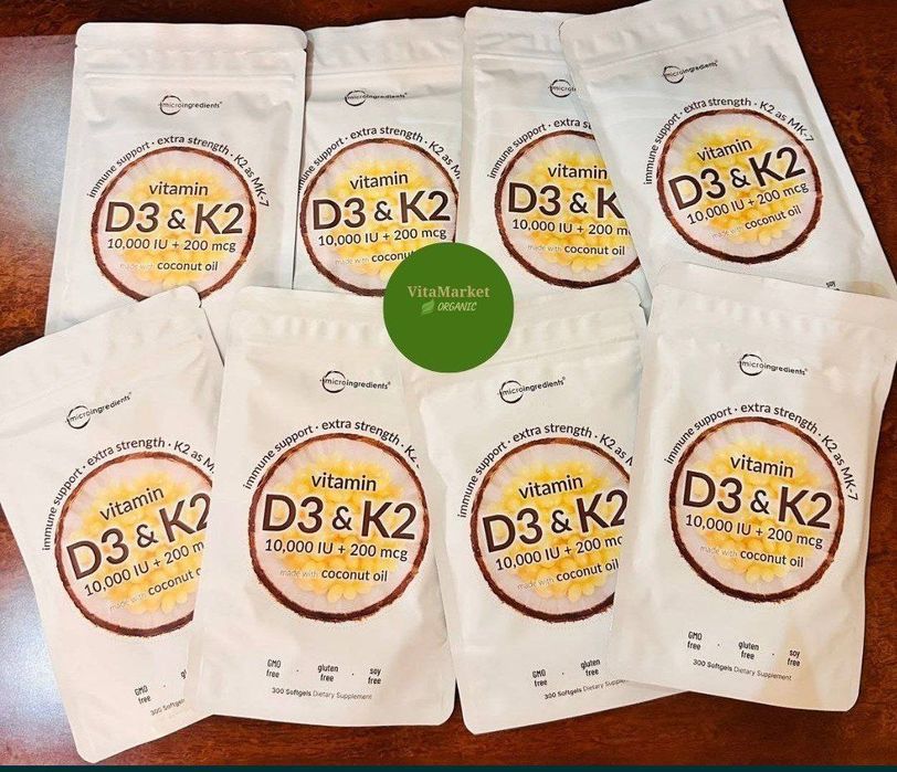 Vitamin d3 k2,10000iu+200 mcg,300 ta softgel,d3'витамин д3 к2