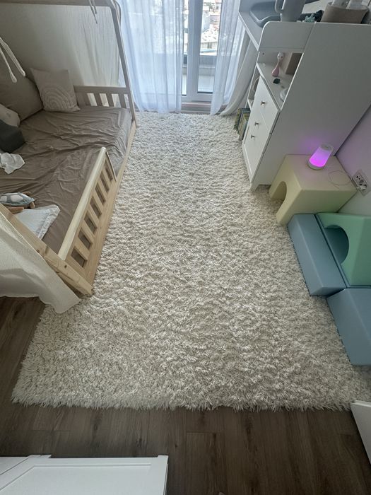Covor alb pufos Zara Home 200x300 cm