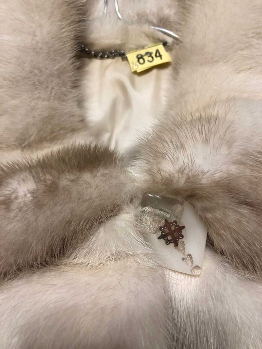 Haina scurta blana naturala nurca femei crem-bej EU(40) Marco Gianoti