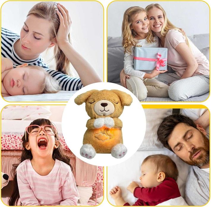 Дишаща плюшена играчка Кученце със звук, светлина и дишащо движение