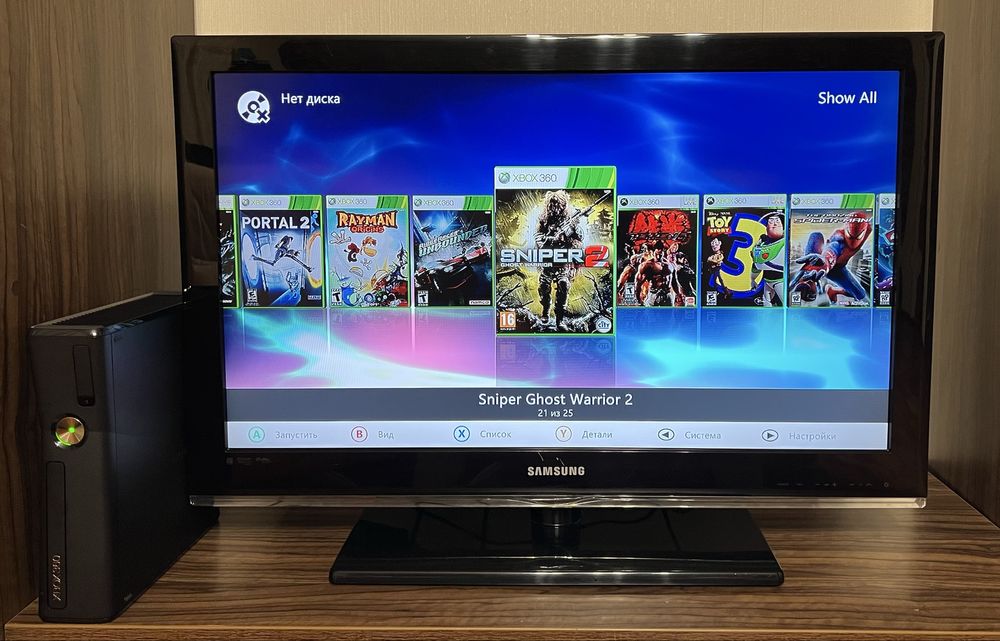 Xbox 360 SLIM + игры прошитый