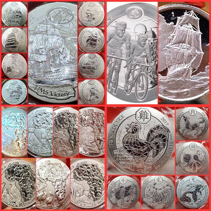 Ruanda Nautical Lunar African monede lingou argint 999