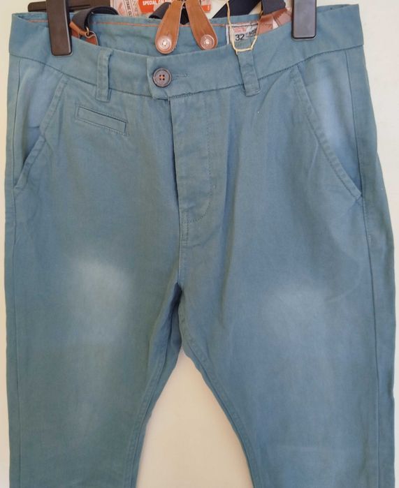 модерен, мъжки панталон -slim fit с тиранти- Urban Surface