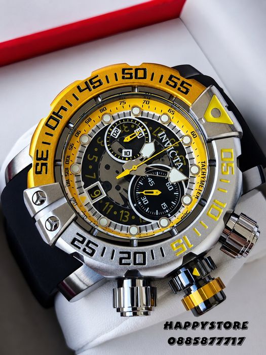 INVICTA Foxhound Yellow/Silver 57 mm, Инвикта нов мъжки часовник