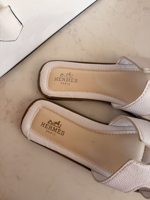Дамски чехли Hermes бели 40 номер