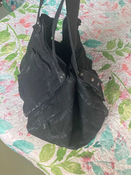 Уникална деним дамска чанта с винтидж ефект