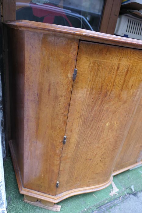 Bufet Art Deco Lemn Masiv 2 usi 2 sertare 2 rafturi Sculptat Vintage