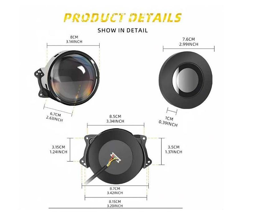 3D LED фарове Devil Eyes с лупа 3" (8см) – Wi-Fi управление