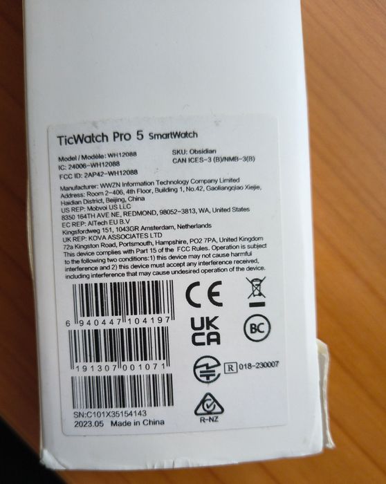 Smartwatch Mobvoi Ticwatch Pro 5