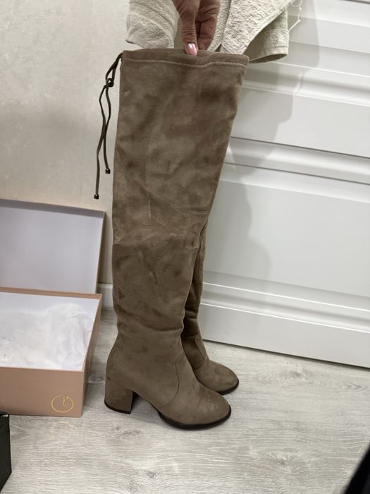 Замшевые ботфорды