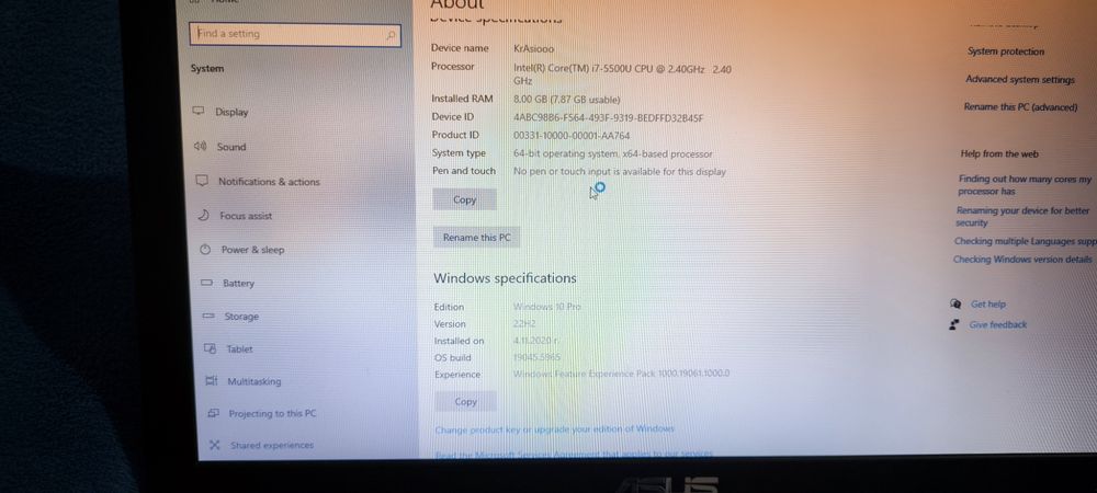 Продавам Лаптоп Asus K555L